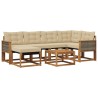 Ensemble de canapés d'extérieur 7 pcs Naturel et Beige 642442642442