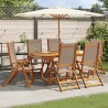 Chaises pliables de jardin lot de 6 bois d'acacia et textilène 642443642443