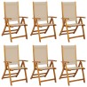 Chaises pliables de jardin lot de 6 bois d'acacia et textilène 642443642443