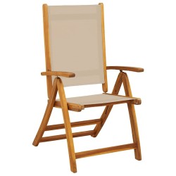 Chaises pliables de jardin lot de 6 bois d'acacia et textilène 642443642443