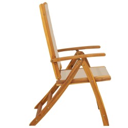 Chaises pliables de jardin lot de 6 bois d'acacia et textilène 642443642443