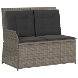 Salon de jardin 4 pcs avec coussins Gris Résine tressée 642444642444