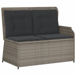 Salon de jardin 4 pcs avec coussins Gris Résine tressée 642444642444