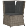 Salon de jardin 4 pcs avec coussins Gris Résine tressée 642444642444