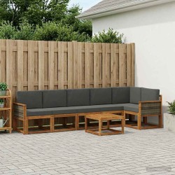 Ensemble de canapés d'extérieur 7 pcs Naturel et Anthracite 642445642445