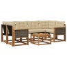 Ensemble de canapés d'extérieur 7 pcs Naturel et Beige 642446642446