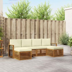 Ensembles de canapés avec coussin 6 pcs Naturel et Crème 642451642451