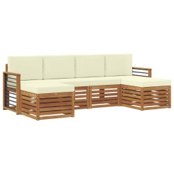 Ensembles de canapés avec coussin 6 pcs Naturel et Crème 642451642451