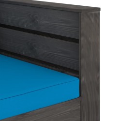 Salon de jardin 2 pcs avec coussins Bois imprégné de gris 642458642458