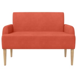 Canapé love seat avec capitonnage en boutons Rouge orange 642463642463