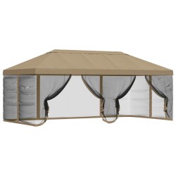 Housse de tonnelle avec murs latéraux 6 x 3 m Beige Polyester 642472642472