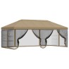 Housse de tonnelle avec murs latéraux 6 x 3 m Beige Polyester 642472642472