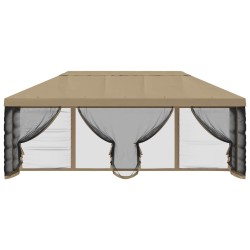 Housse de tonnelle avec murs latéraux 6 x 3 m Beige Polyester 642472642472