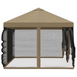 Housse de tonnelle avec murs latéraux 6 x 3 m Beige Polyester 642472642472