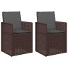 Chaises de jardin salle à manger 2 pcs Marron et anthracite PP 642475642475