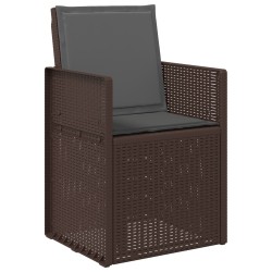 Chaises de jardin salle à manger 2 pcs Marron et anthracite PP 642475642475