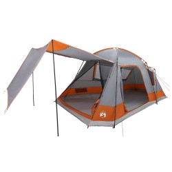 Tente Cabane Gris et orange 8 personnes Polyester et Acier 642477642477