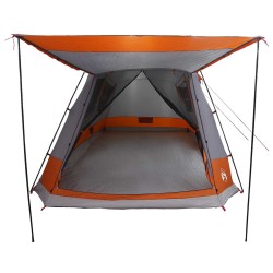 Tente Cabane Gris et orange 8 personnes Polyester et Acier 642477642477