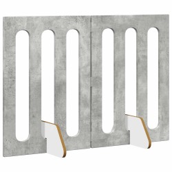 Clôture pliable pour animaux 2 pcs Gris Béton Bois d’ingénierie 642481642481