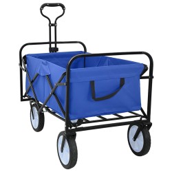 Chariot à Main Pliable Bleu 94 x 53 x 99 cm Tissu Oxford 642485642485
