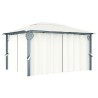 Tonnelle avec rideau 400x300 cm Crème Aluminium 642488642488