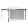 Tonnelle avec rideau 400x300 cm Crème Aluminium 642488642488