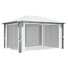 Tonnelle avec rideau 400x300 cm Crème Aluminium 642488642488