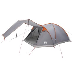 Tente Cabane Gris et orange 6 personnes Polyester et Acier 642490642490