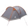 Tente Cabane Gris et orange 6 personnes Polyester et Acier 642490642490