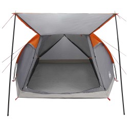 Tente Cabane Gris et orange 6 personnes Polyester et Acier 642490642490
