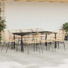 Ensemble à manger de jardin 9 pcs marron résine tressée verre 642494642494