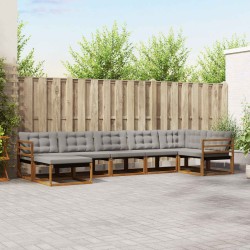 Ensemble de canapés d'extérieur 7 pcs Gris Naturel et Clair 642495642495