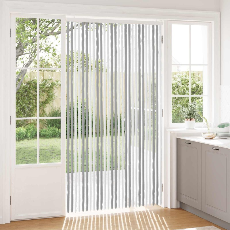 Rideau anti-insectes en chenille Gris et blanc 118 x 220 cm 642500642500