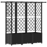 Lit Élevé avec Treillis et Toit Noir 163,5 x 40 x 136 cm PP 642507642507