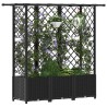 Lit Élevé avec Treillis et Toit Noir 163,5 x 40 x 136 cm PP 642507642507