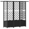 Lit Élevé avec Treillis et Toit Noir 163,5 x 40 x 136 cm PP 642507642507
