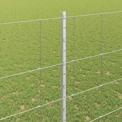Clôture sauvage extérieure avec poteaux 25 x 1,6 m Argenté 642508642508