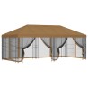Gazebo avec murs latéraux 6 x 3 m Beige Polyester et Acier 190 642514642514
