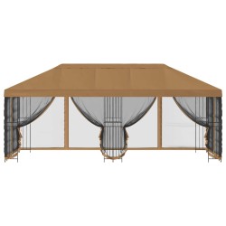 Gazebo avec murs latéraux 6 x 3 m Beige Polyester et Acier 190 642514642514