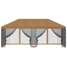 Gazebo avec murs latéraux 6 x 3 m Beige Polyester et Acier 190 642514642514