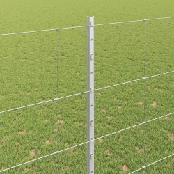 Clôture sauvage extérieure avec poteaux 25 x 1,6 m Argenté 642516642516