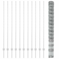 Clôture sauvage extérieure avec poteaux 25 x 1,6 m Argenté 642517642517