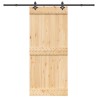 Porte coulissante NARVIK Naturel et noir 90 x 210 cm (213,5 cm) 642521642521