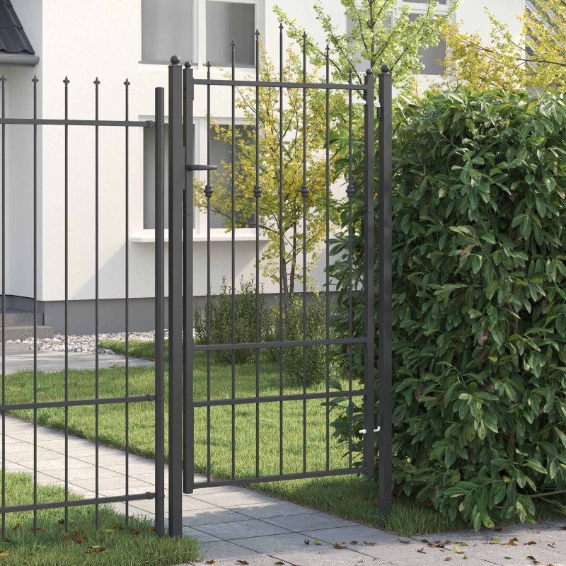 Porte de Clôture HORST 100 x 175 cm métal Noir Verrouillable 642525642525