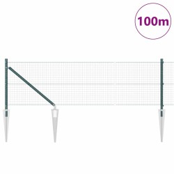 Clôture en fil soudé avec pointes 100 x 0,6 m Vert Maille 642530642530
