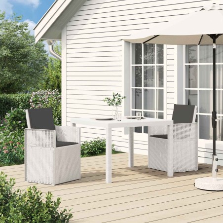 Chaises de jardin salle à manger 2 pcs Blanc et anthracite PP 642531642531