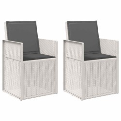 Chaises de jardin salle à manger 2 pcs Blanc et anthracite PP 642531642531