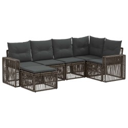 Ensemble de canapé de jardin 6 pcs Gris et Gris foncé polyrotin 642533642533