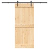 Porte coulissante NARVIK Naturel et noir 90 x 210 cm (213,5 cm) 642534642534