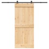 Porte coulissante NARVIK Naturel et noir 90 x 210 cm (213,5 cm) 642535642535